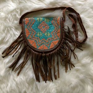 EarthBound Beaded Fringe Crossbody Bag